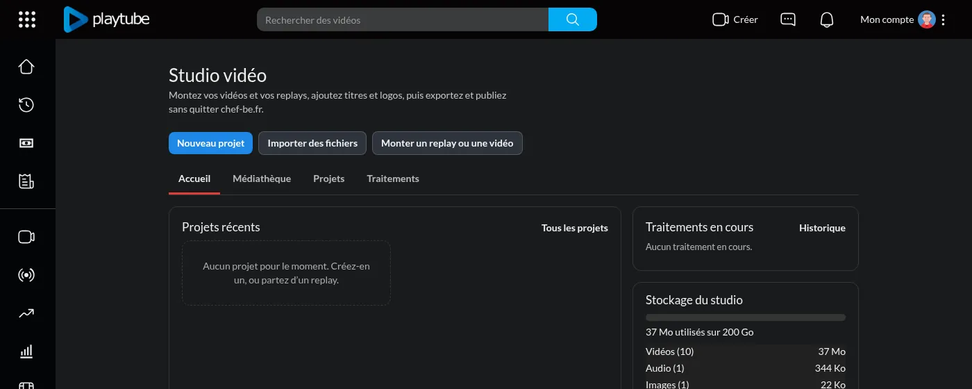 Accueil du Studio vidéo